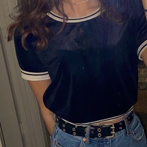 black velvet crop top